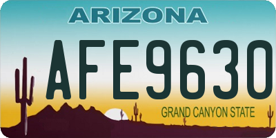 AZ license plate AFE9630