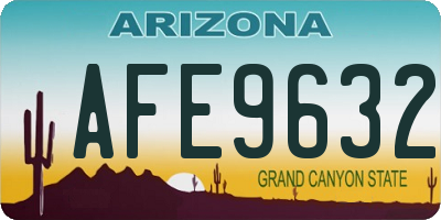 AZ license plate AFE9632
