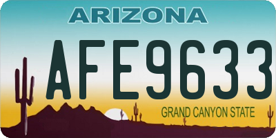 AZ license plate AFE9633