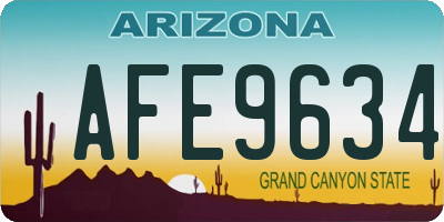 AZ license plate AFE9634