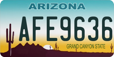 AZ license plate AFE9636