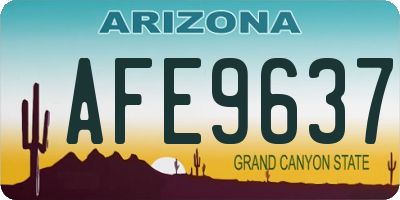 AZ license plate AFE9637