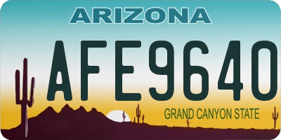 AZ license plate AFE9640