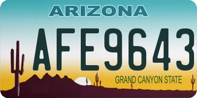 AZ license plate AFE9643