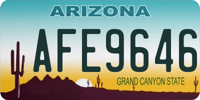 AZ license plate AFE9646