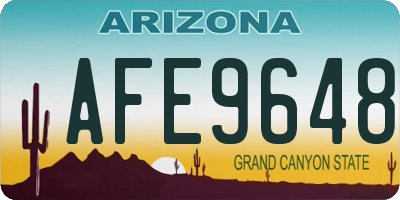 AZ license plate AFE9648