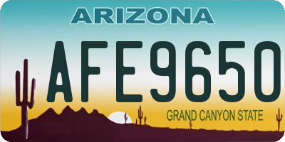 AZ license plate AFE9650