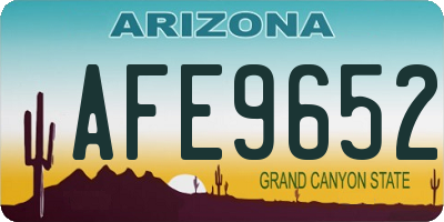 AZ license plate AFE9652