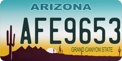 AZ license plate AFE9653