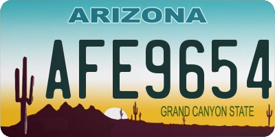 AZ license plate AFE9654