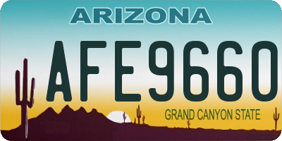 AZ license plate AFE9660