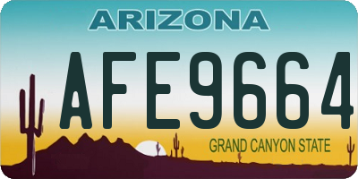 AZ license plate AFE9664