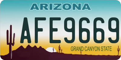 AZ license plate AFE9669