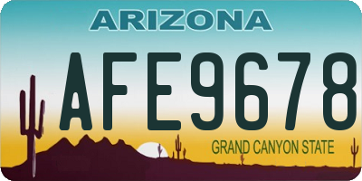 AZ license plate AFE9678