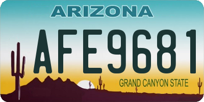 AZ license plate AFE9681