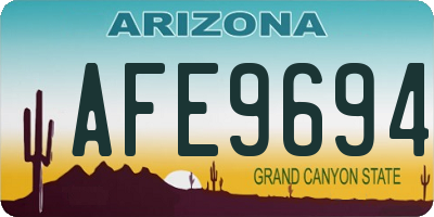 AZ license plate AFE9694