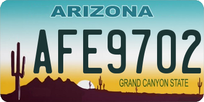 AZ license plate AFE9702