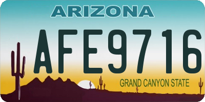 AZ license plate AFE9716