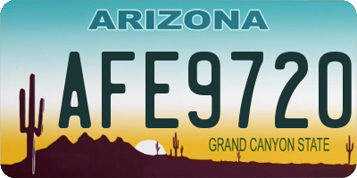 AZ license plate AFE9720