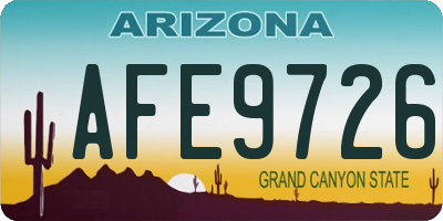 AZ license plate AFE9726