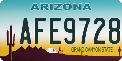 AZ license plate AFE9728