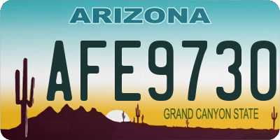 AZ license plate AFE9730