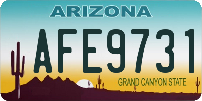 AZ license plate AFE9731