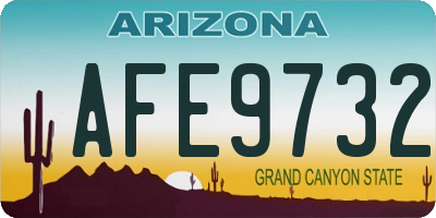 AZ license plate AFE9732