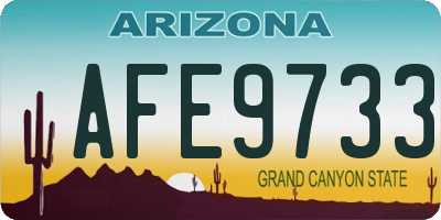 AZ license plate AFE9733