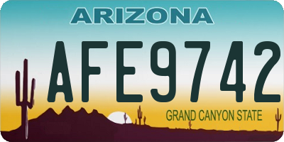AZ license plate AFE9742