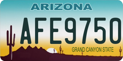 AZ license plate AFE9750
