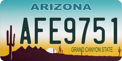 AZ license plate AFE9751