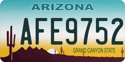 AZ license plate AFE9752