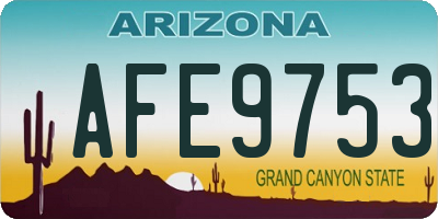 AZ license plate AFE9753