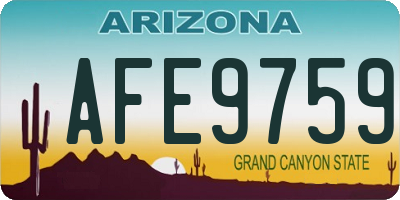 AZ license plate AFE9759