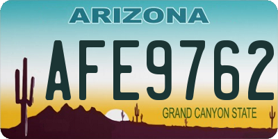 AZ license plate AFE9762