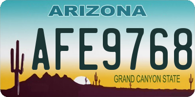 AZ license plate AFE9768