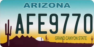 AZ license plate AFE9770