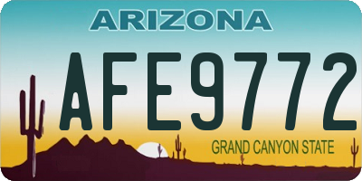 AZ license plate AFE9772