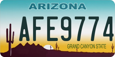 AZ license plate AFE9774