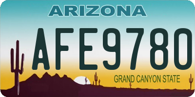AZ license plate AFE9780