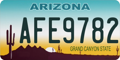AZ license plate AFE9782
