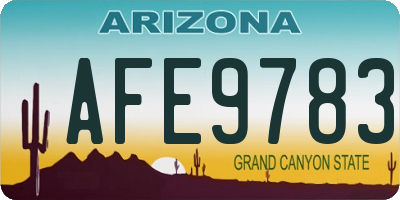 AZ license plate AFE9783