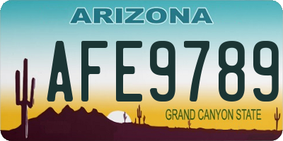 AZ license plate AFE9789