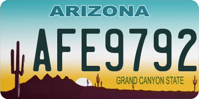 AZ license plate AFE9792