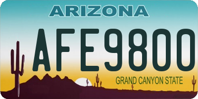 AZ license plate AFE9800