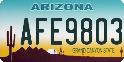 AZ license plate AFE9803
