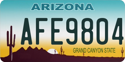 AZ license plate AFE9804