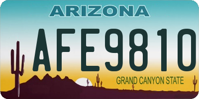 AZ license plate AFE9810
