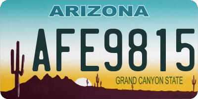 AZ license plate AFE9815